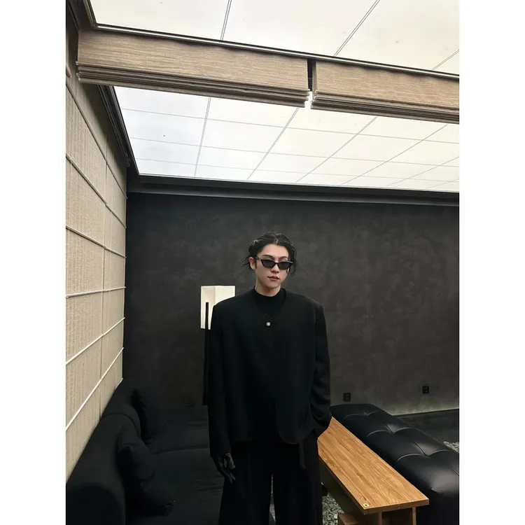 【秀场同款】新款男士秀场百搭时尚简约珍珠休闲新中式夹克外套