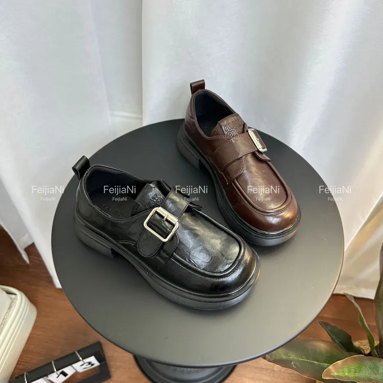 FeiJiaNi/斐佳妮2025年新款韩版厚底百搭乐福单鞋英伦风jk小皮鞋