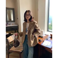 【西西里安】 威尼斯晴空~韩版明线廓形毛呢西装外套