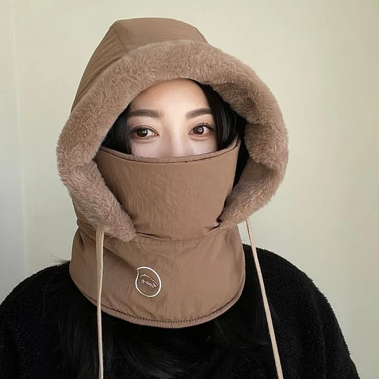 FAVMARTHA冬天加厚骑车保暖面罩男女电动车安全帽内胆帽滑雪雷锋