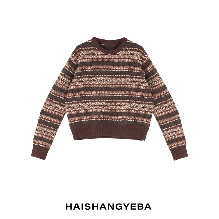 【海上叶爸】新款2025秋冬百搭圆领套头厚款通勤休闲毛衣