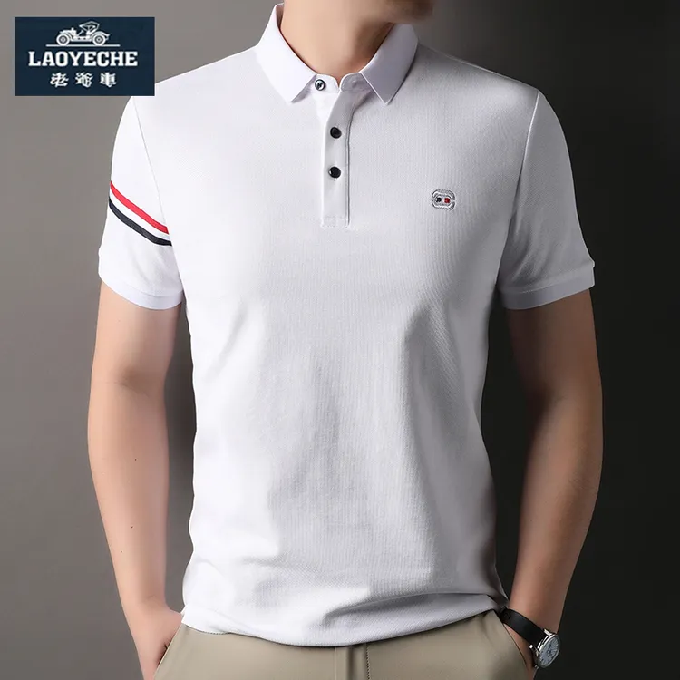 香港老爷车男装纯棉POLO衫夏季商务休闲短袖T恤男士翻领刺绣t恤衫