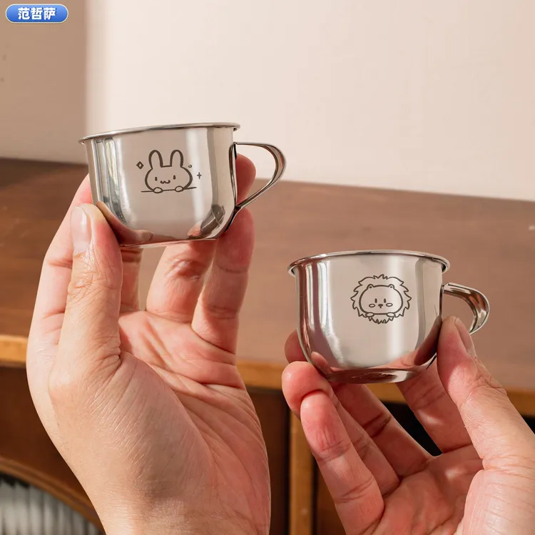 儿童水杯316不锈钢杯子家用宝宝幼儿园喝水口杯牛奶杯加厚直饮杯