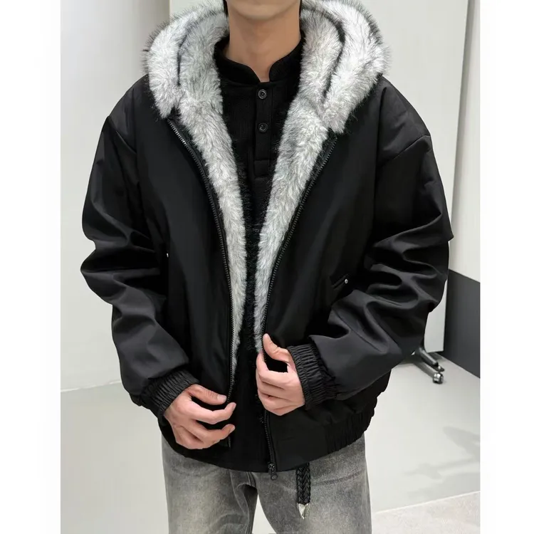1200克三防面料短款版型狼王貂毛座山雕大毛领连帽棉衣装冬季外套