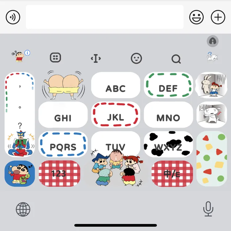 蜡笔小新合集ios苹果安卓/百度输入法皮肤双色/美化包可爱键盘