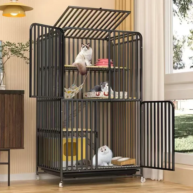 猫笼家用室内带厕所一体超大号猫别墅猫笼子猫舍宠物笼子带猫砂盆