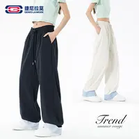【敖瑞鹏代言】捷尼拉莫休闲百搭垂感休闲裤高腰拼接腰头显瘦微弹