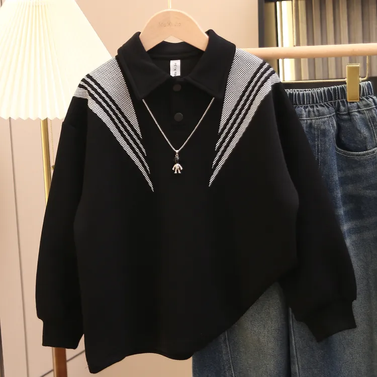 童装男童秋装卫衣韩范2025新款儿童春秋款POLO衫长袖打底体恤男孩