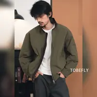  Tobefly拼接撞色复古夹克秋季新款男士通勤休闲设计感外套88837