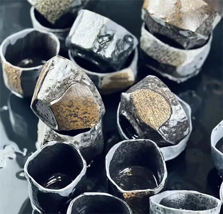 天然冰碛岩整石雕刻精美茶杯 主人杯纯手工杯子  一物一拍