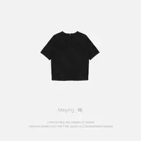 Meiying-花边袖100羊毛短袖针织衫YA5QZ086