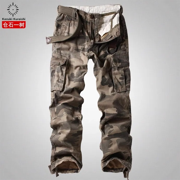 仓石一树潮牌多口袋迷彩工装裤2025年春夏休闲户外美式军旅直筒裤
