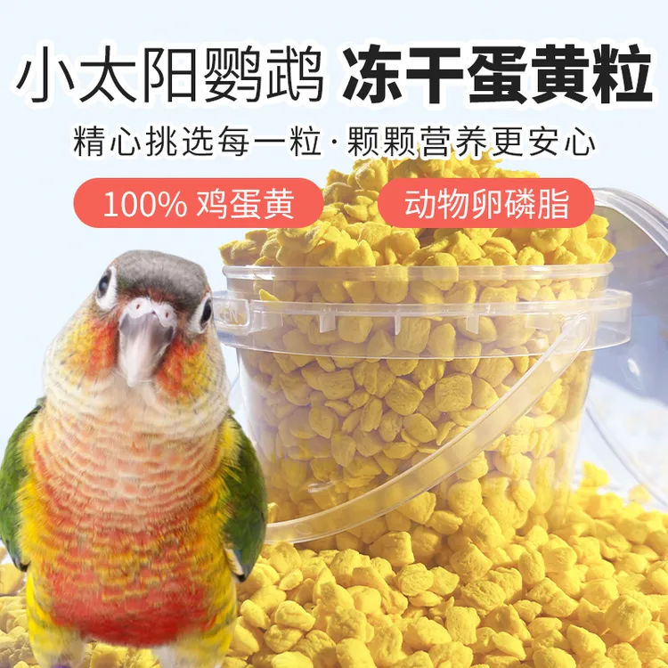 小太阳鹦鹉冻干蛋黄粒训练奖励零食繁殖孵蛋饲料增肥亮羽鸟粮伴侣