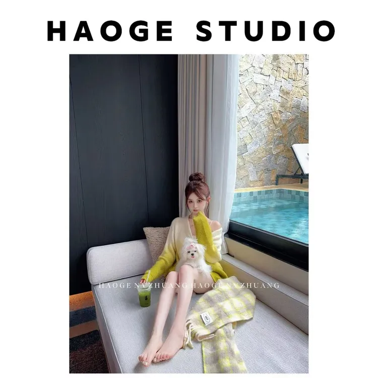 浩哥严选●奢华轻暖HGQ5MY3136A羊毛马海毛混纺毛衣预小众设计感