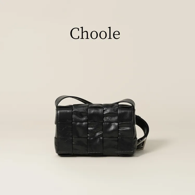 编织十五格油蜡皮 高级感通勤百搭包包