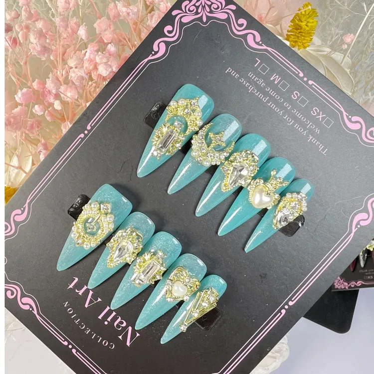 富婆款轻奢重工美甲穿戴甲御姐贵妇富婆款美甲