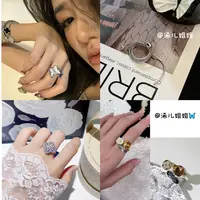 铜合金锆石戒指 【浠儿家】小众设计感开口戒指女轻奢时尚食指戒子