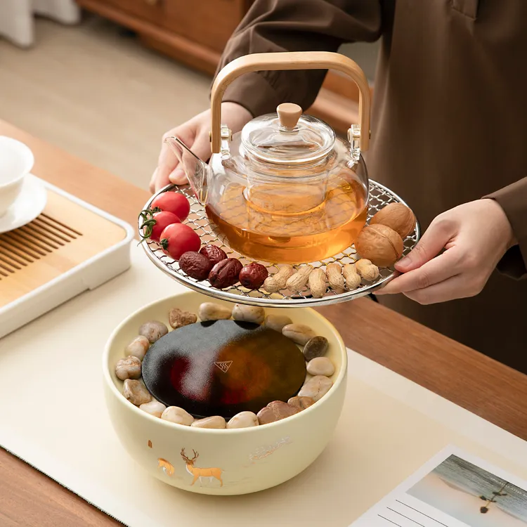 家用围炉煮茶全套电陶炉搭配玻璃茶壶花茶茶具套装