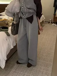 Peach自制 自留款！松弛肌理感感宽松抽绳休闲裤遛弯裤 10683