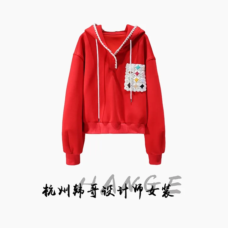 【韩哥欧货女装】冬季热暖绒《胭脂红》亲肤超柔保暖卫衣26097-P4