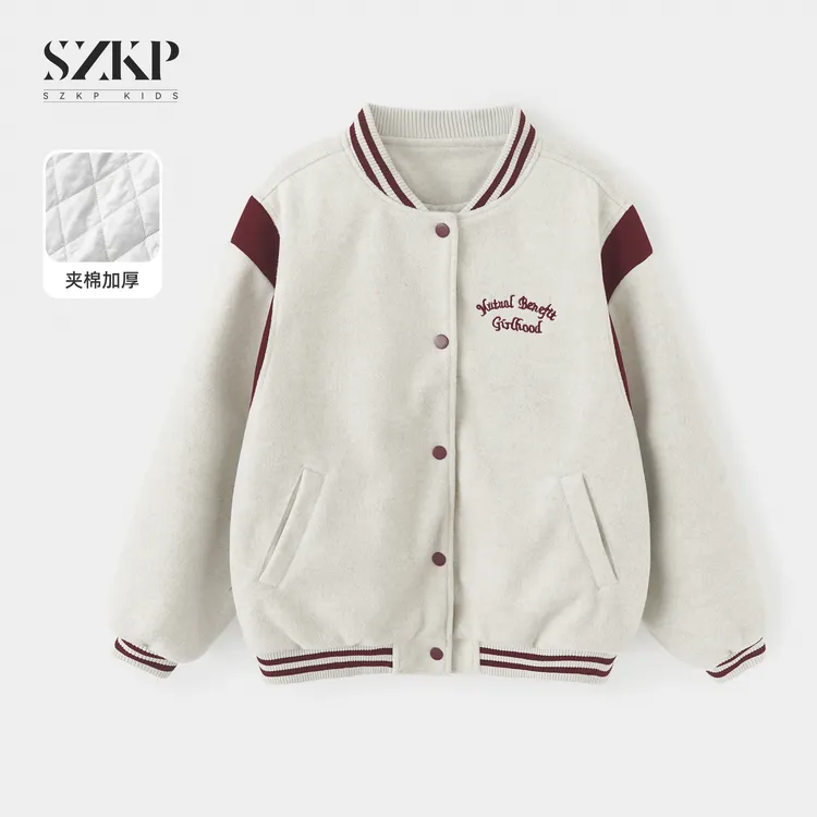 SZKP冬季新款女童时尚棒球服中大童休闲洋气儿童外套YLYD556306