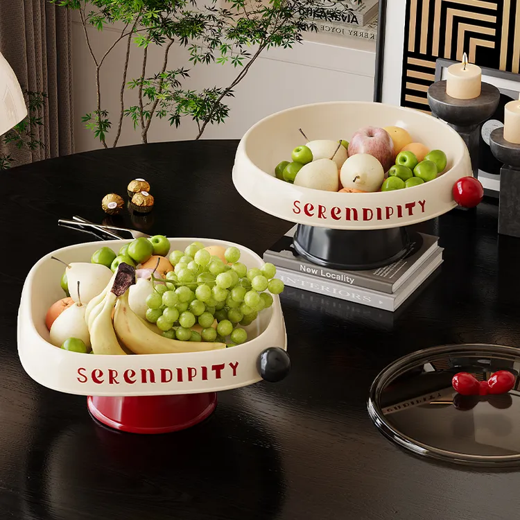 水果盘客厅家用新款高颜值茶几沥水果盘轻奢风高档糖果托盘干果盘