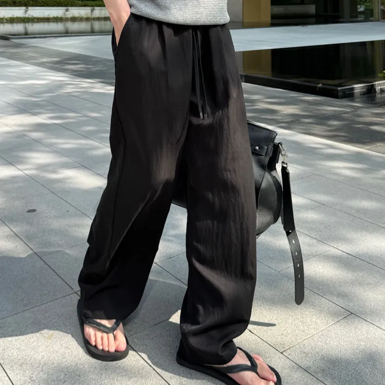 IJT studio夏季新品休闲宽松抽绳休闲裤9877