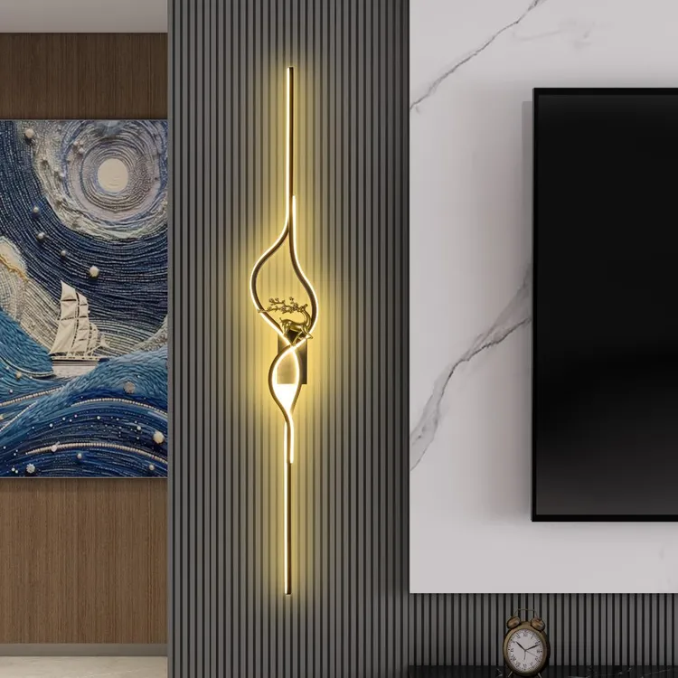 2025年新款客厅背景墙沙发卧室背景长条电视简约墙壁极简长条壁灯