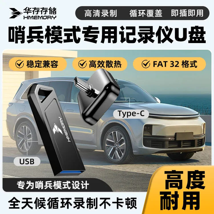 哨兵模式专用Type-C优盘新能源行车记录仪USB3.0接口高速汽车U盘