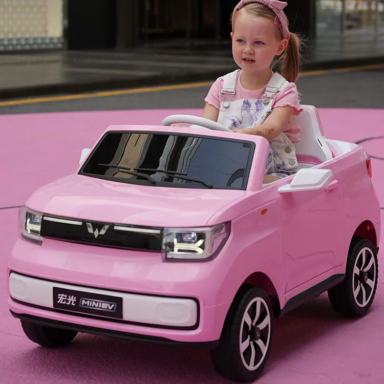 五菱Mini儿童电动车可坐人四轮男女小孩带遥控汽车宝宝充电玩具车