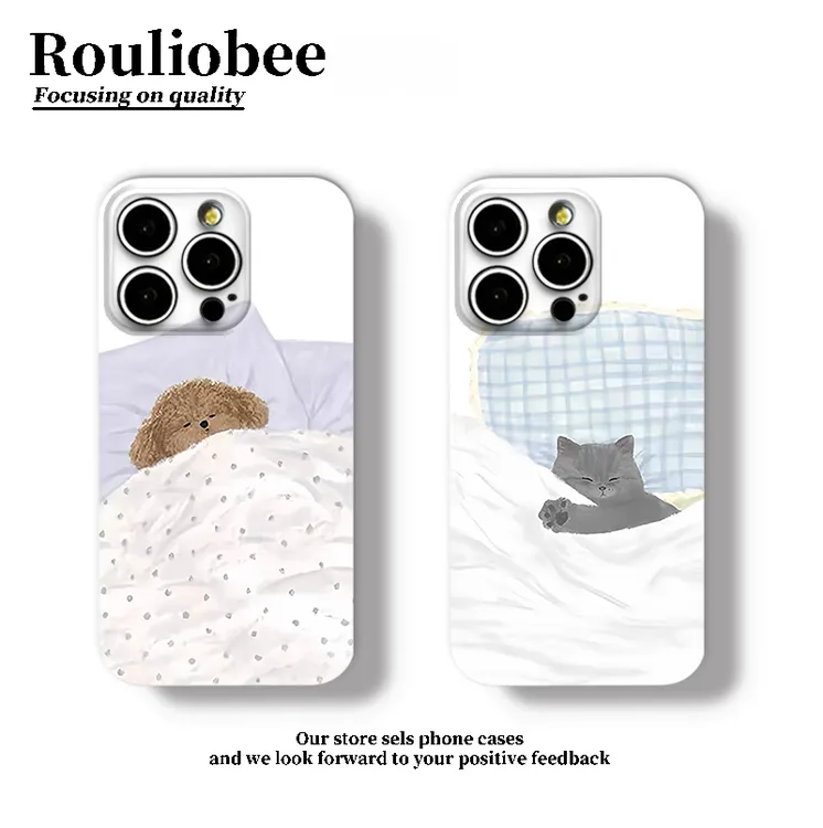 被窝小猫小狗适用苹果16promax手机壳iPhone15华为oppo小米vivo