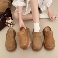 牛皮勃肯鞋女春夏时尚穿搭增高厚底一脚蹬复古鞋A-8011