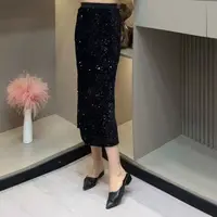 秋季半身裙-尊 370 时尚气质亮片设计女人味款胖MM大码女装新款