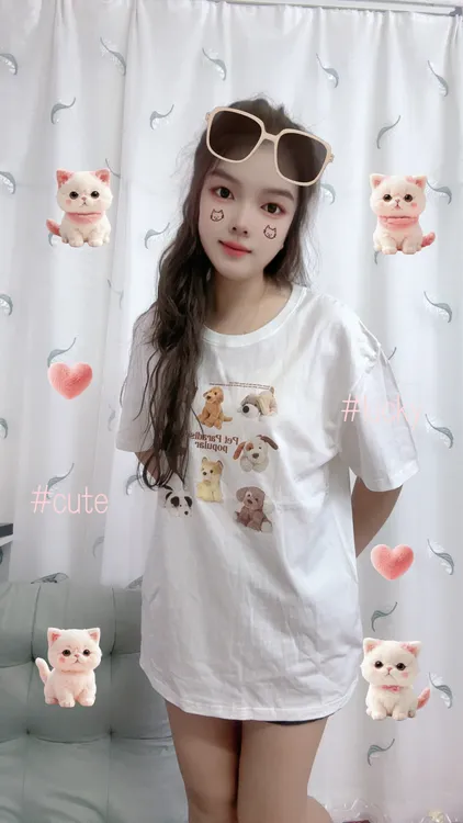 T恤1g卡通动漫短袖百搭字母动物印花夏季韩版通勤