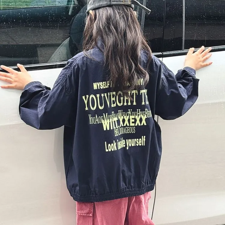 童装女童外套春秋款2025新款大童防风冲锋衣学生儿童洋气衣服潮款