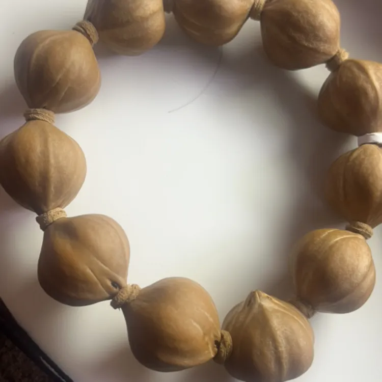 2.2x2.5大尺寸天然老树铁核原皮橄榄核素串文玩短圆蒜头核