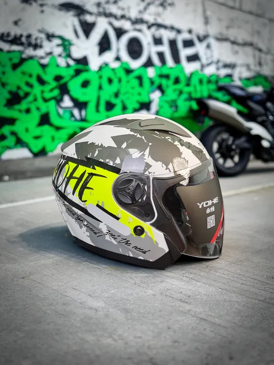 YOHE/永恒868双镜秋冬男女通用摩托车电动车四季四4四分之三头盔