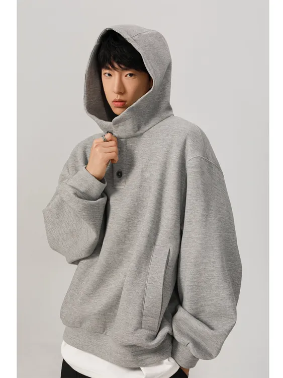 卫衣上衣秋冬宽松型百搭潮流连帽纯色韩版宽松潮牌大男孩卫衣美式