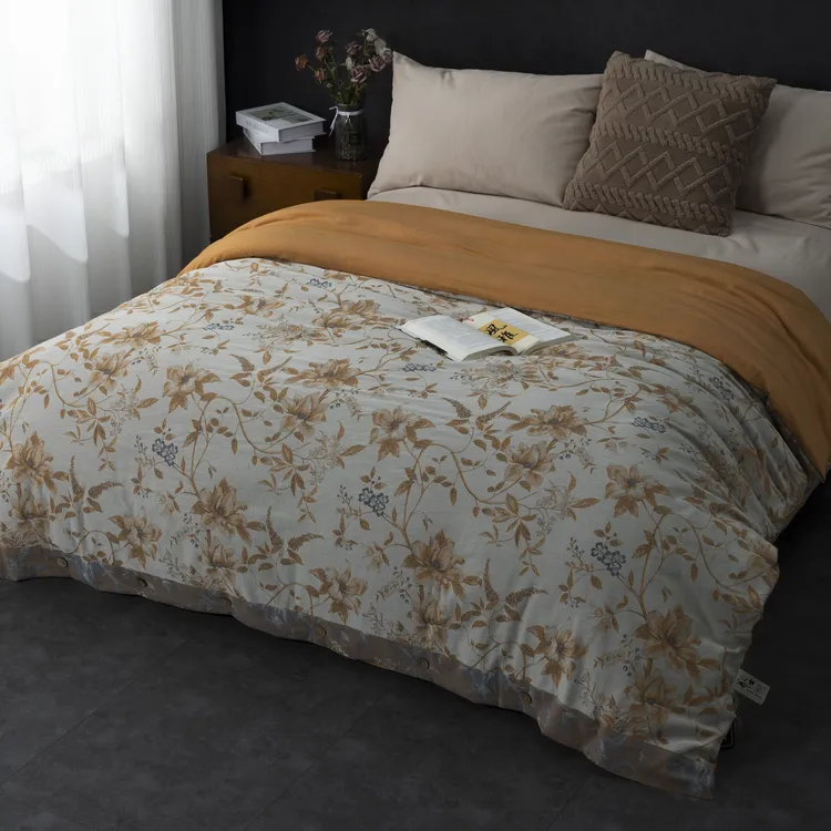 【金秋送爽】200cm*230cm双层纱被罩舒适透气亲肤被罩 四季可用