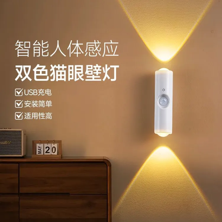酷炫感应护眼灯卧室床头节能光源充电小夜灯床上便携灯具