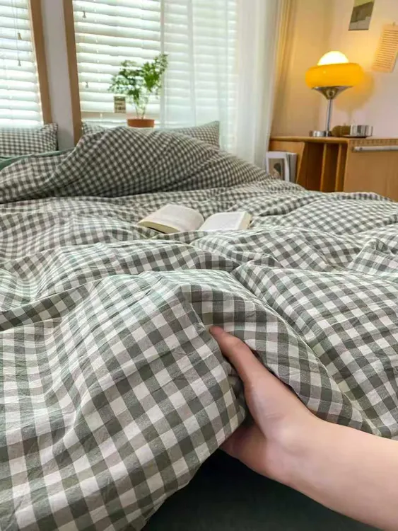 年底清仓 全棉A类色织水洗棉四件套三件套