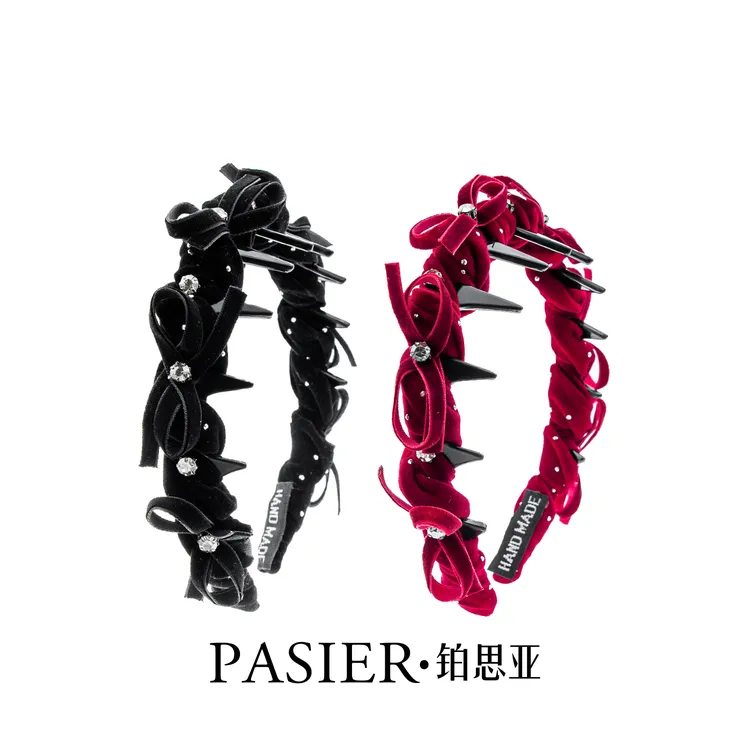 巴黎王妃赫本风发箍轻奢 百搭气质小香风发箍FB2362