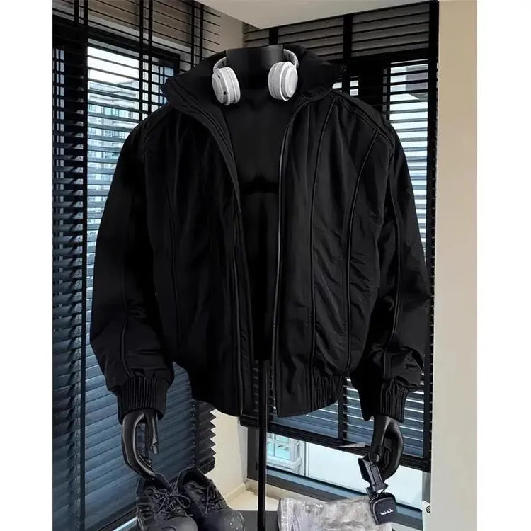 cleanfit美式短款羽绒服男秋冬款高级感痞帅立领设计感潮流外套男