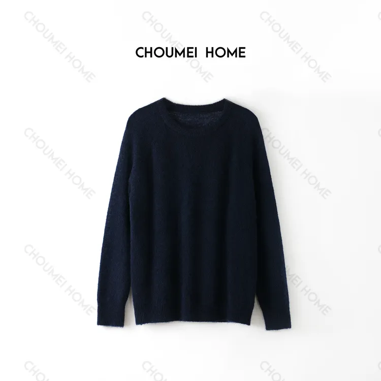 Choumei Home秋冬时尚羊绒羊毛混纺 宽松圆领落肩长袖毛衣毛衫