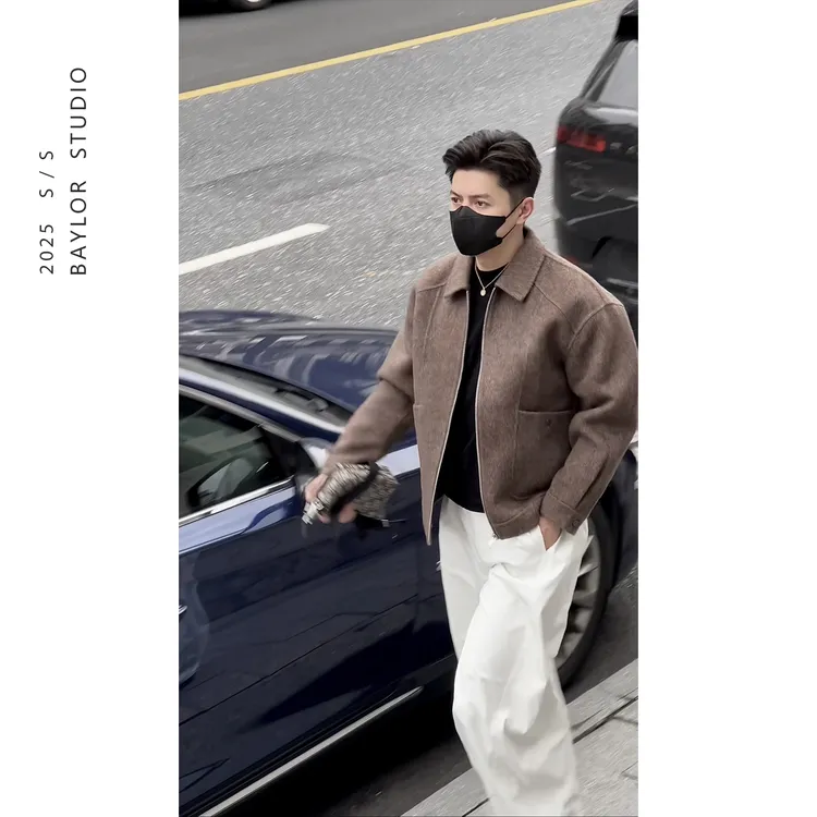 25冬季顶奢系列 优雅老钱轻熟风 手工双面100%羊毛呢 短款夹克