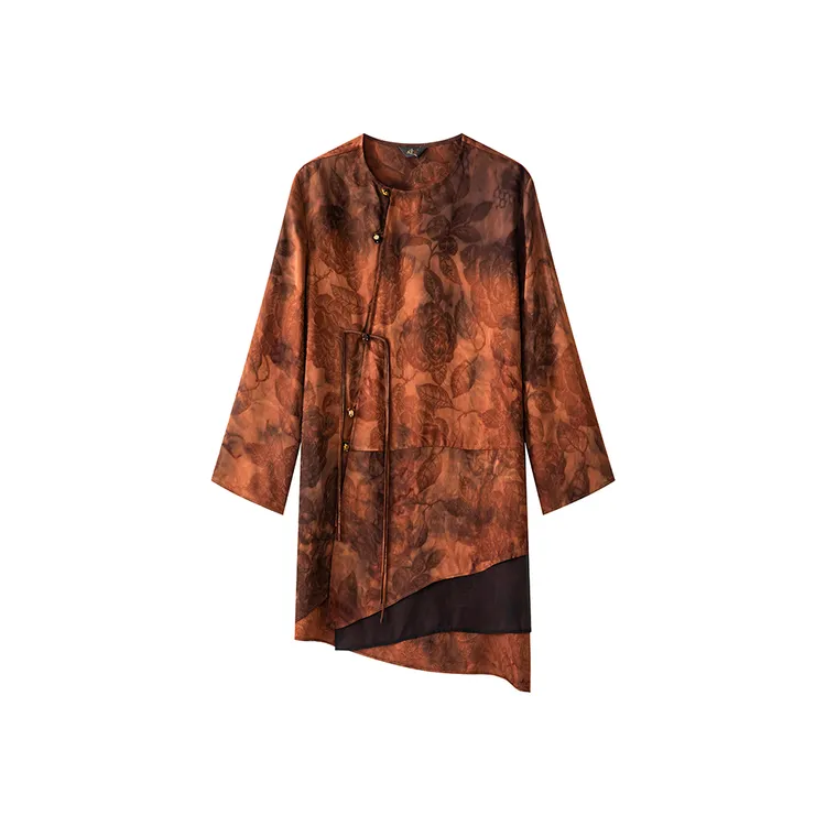 朱总原创檀绣天工新中式上衣女士2025国风中长款长袖衬衣XZS042T