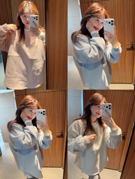 【BORAKOO】棉花糖加绒圆领卫衣B