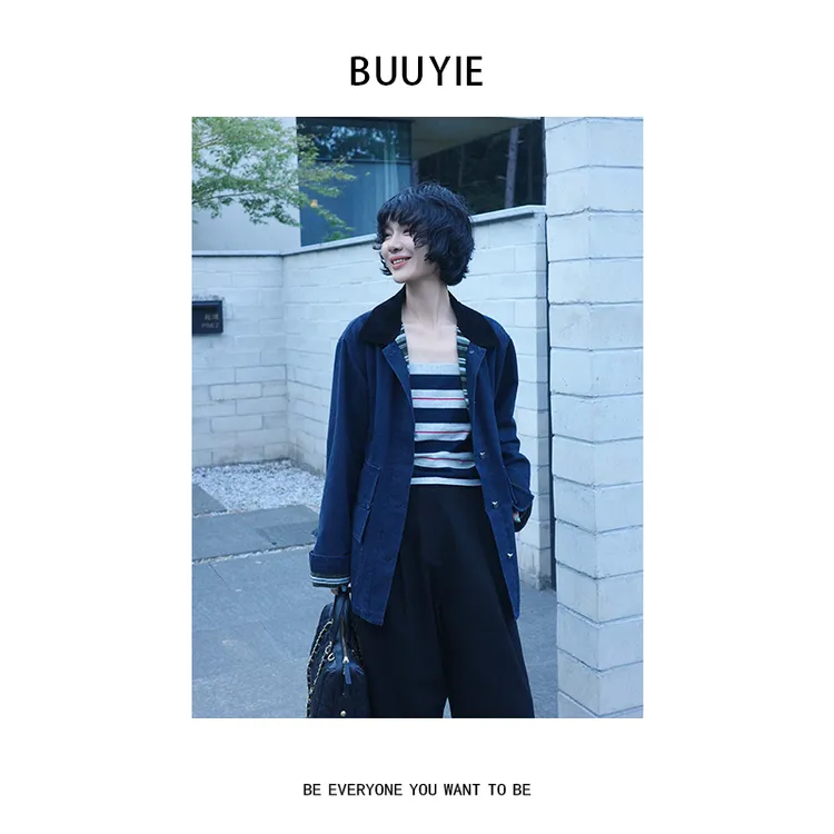 BUUYIE 25SS【沐宸】简约高级感单排扣宽松显瘦外套 250915