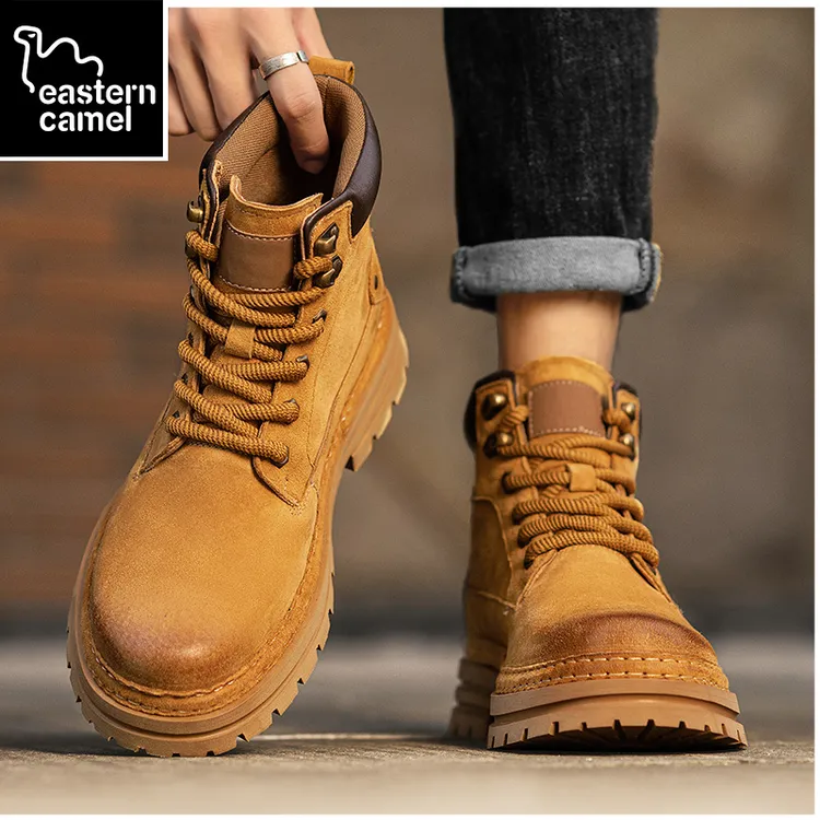 东方骆驼马丁靴男款爆款2025新款工装大黄靴厚底爆款男士冬季男鞋