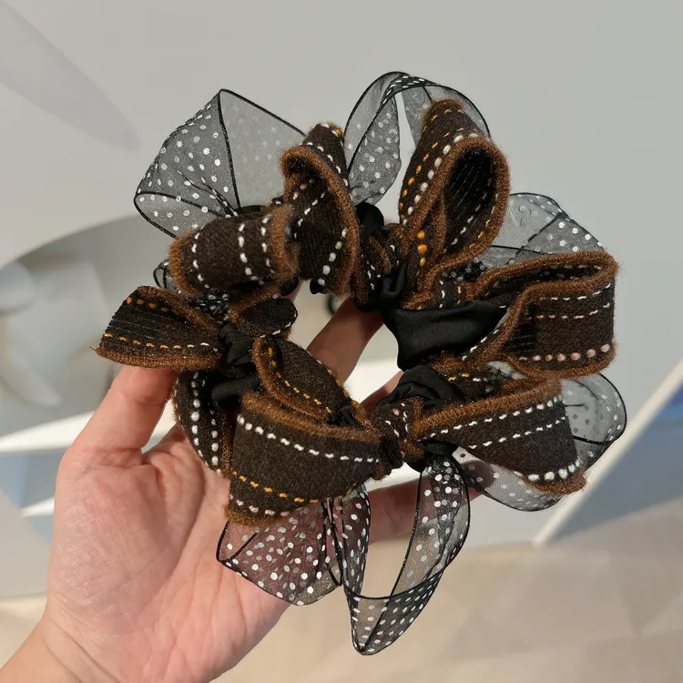 韩版高级感大肠发圈气质丸子头高弹力扎马尾头绳简约百搭头饰